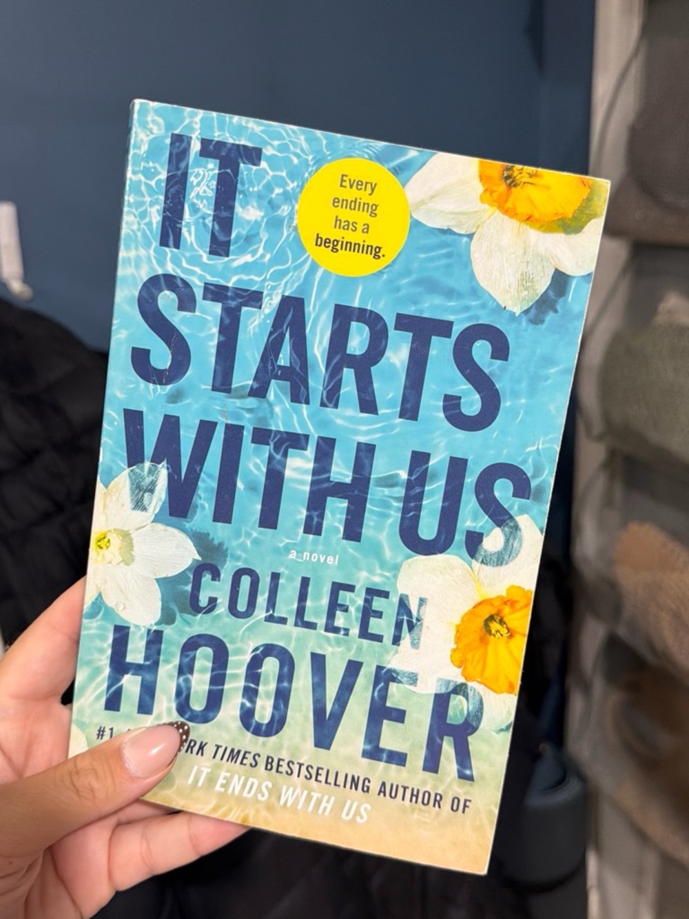 It Starts With Us Paperback Coffee Table Book - Blue Floral Cover